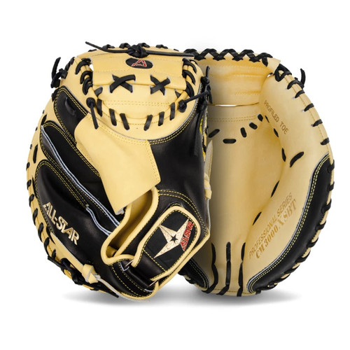 All-Star Pro-Elite Professional Catchers Mitt  BLACK & TAN  YOUTH 31.5 Right Hand Throw