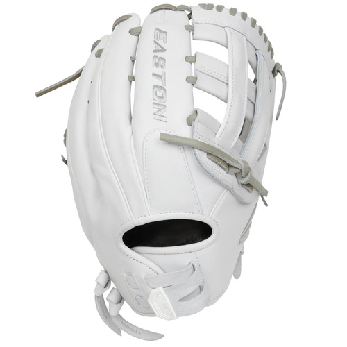 Easton Professional Collection Fastpitch Softball Glove  Right Hand Throw 13 Pro H-Web White Grey