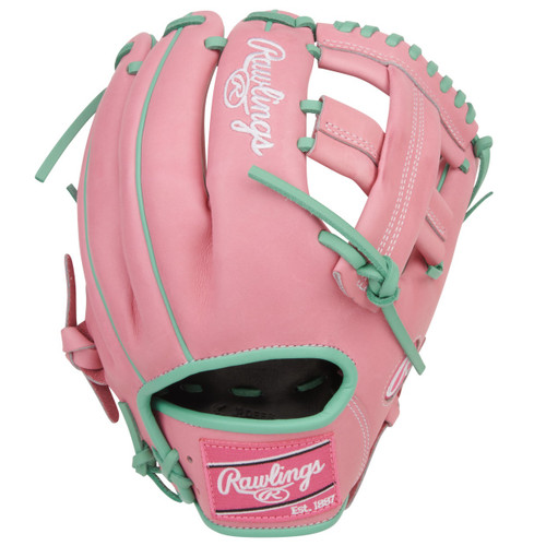 Rawlings Heart of the Hide 11.75 Pink Mint Baseball Glove Single Post Right Hand Throw