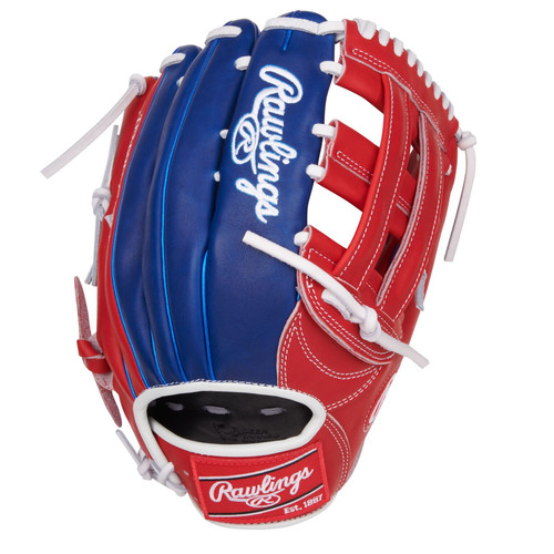 Rawlings Heart of the Hide R303 Outfield Baseball Glove 12.75 Red Blue Right Hand Throw