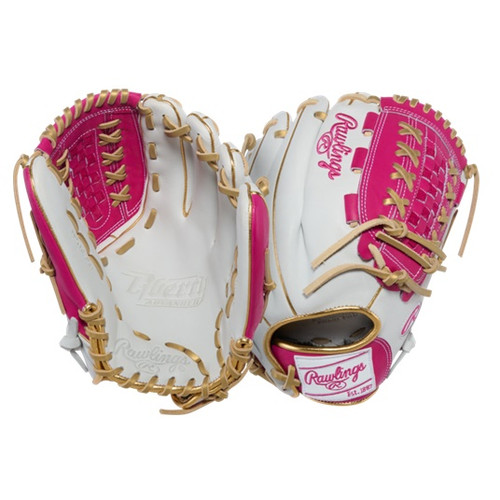 Rawlings Liberty Advanced 12.5-Inch Softball Glove Right Hand Throw White Berry Gold