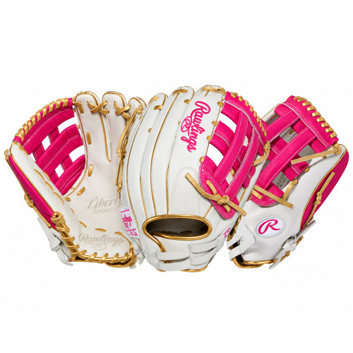 Rawlings Liberty Advanced 12.75-Inch Softball Glove Right Hand Throw White Berry  Gold