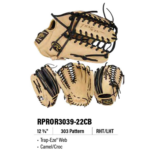 Rawlings Heart of the Hide Series Baseball Glove 12.75 RPROR3039-22CB Right Hand Throw