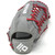 Nokona AmericanKip 14U Gray with Red Laces 11.25 Baseball Glove Mod Trap Web Right Hand Throw