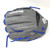 Nokona American KIP Gray with Royal Laces 11.5 Baseball Glove Closed H Web Right Hand Throw