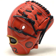 Custom 12 Inch Red US Kip Two Piece Closed Web Baseball Glove Right Hand Throw