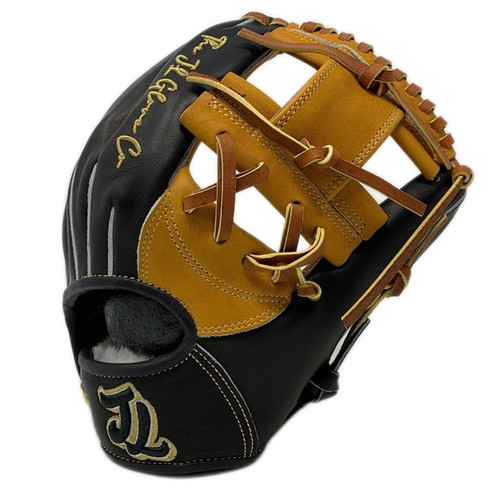 JL Glove Co Baseball Glove SO01 I  11.5 Inch Black Tan Right Hand