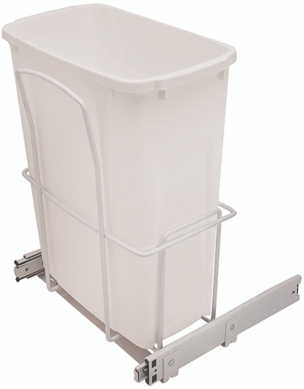 KV PSW15-1-35WH Trash Can, single, bottom mounted, 35 quart, steel