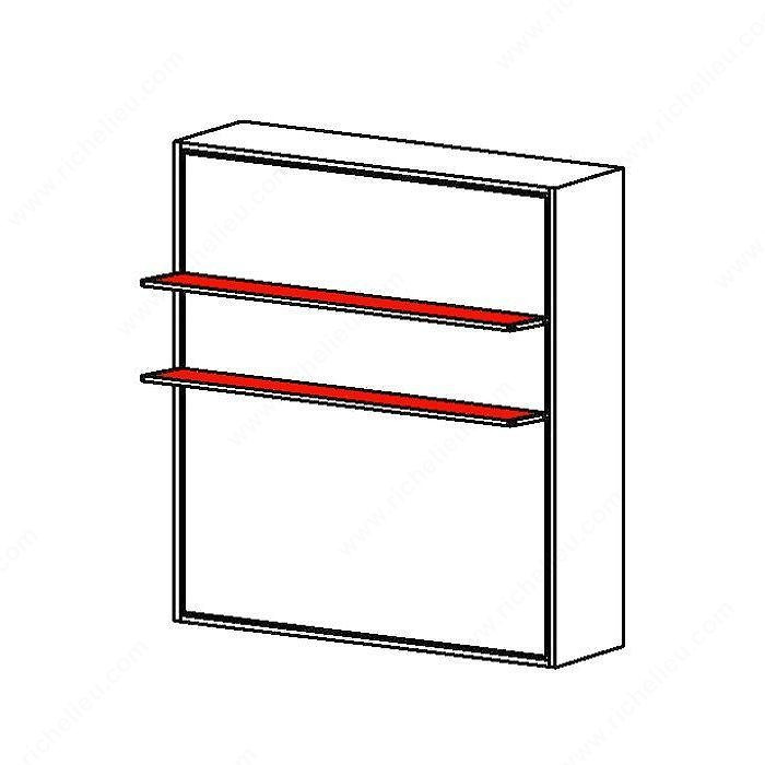 Luna Vertical Opening Mechanism with Two Shelves, Synchronized Single