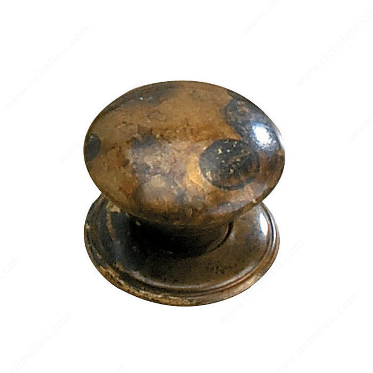 Traditional Brass Knob - 2440, Finish Oxidized Brass, Screw/Nail M4  (Included) - HANDYCT