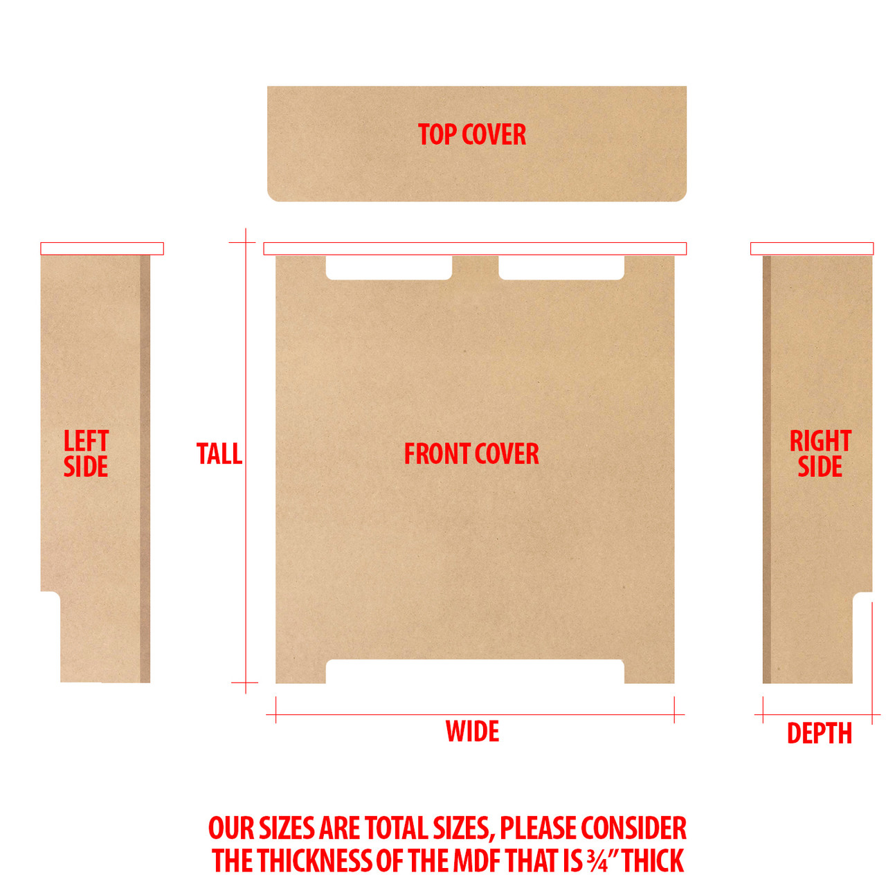 Vida Designs Milton Radiator Cover Unfinished Modern Unpainted MDF