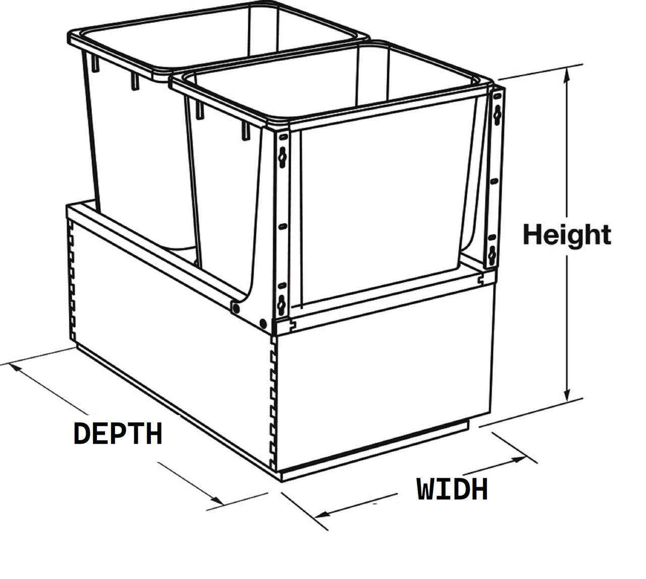 Trash PullOut System Choose Sizes Material and color HANDYCT