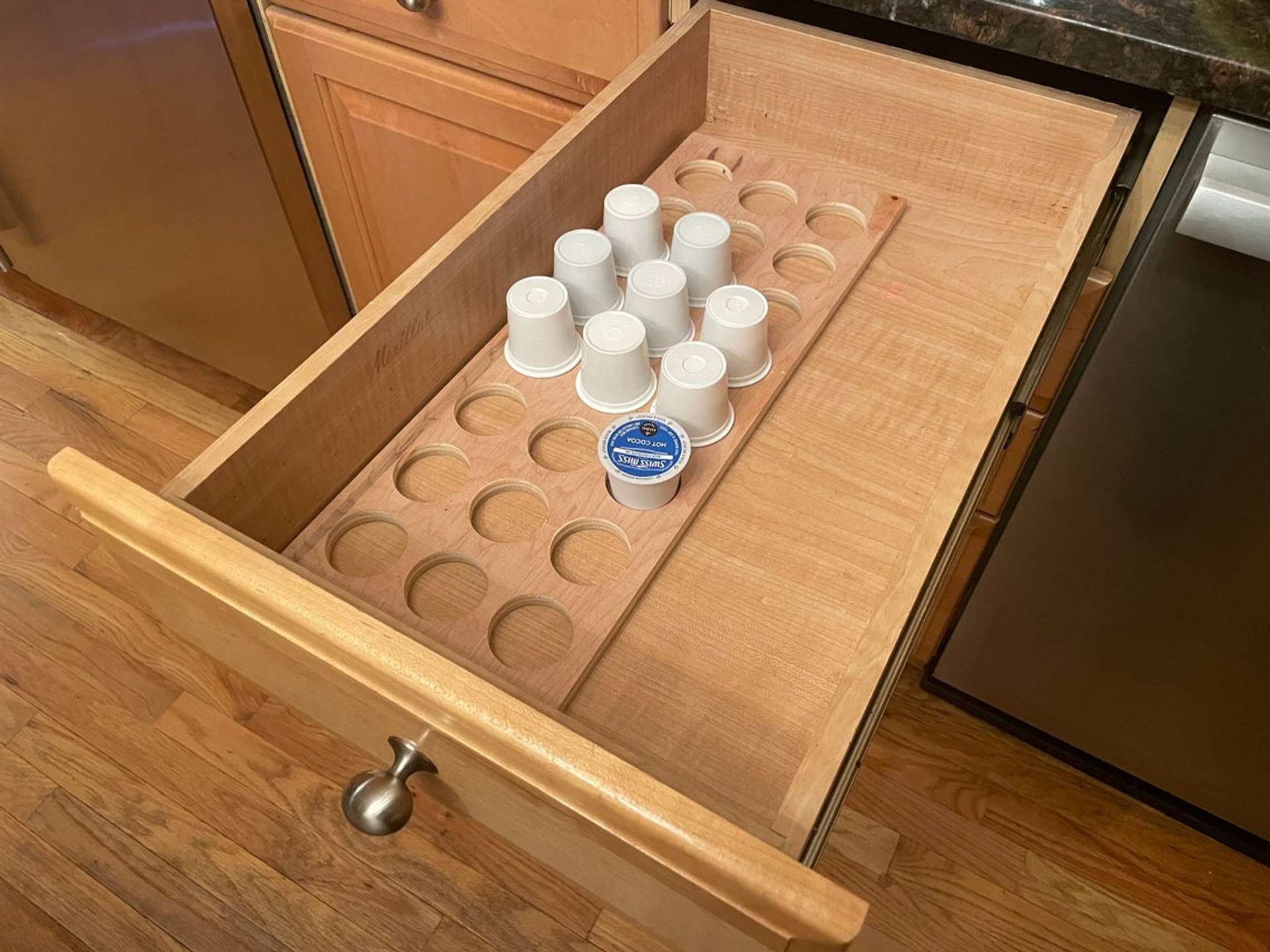 Wooden Storage for KCup Pods, Coffee Pod Organizer Insert Insert for