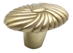 KNOB, SHELL SATIN BRASS KNOB, SHELL SATIN BRASS