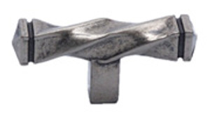 TWISTED T KNOB, WEATHERED NICKEL TWISTED T KNOB, WEATHERED NICKEL