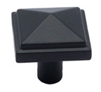 SQUARE KNOB, 1-3/16", SATIN BLACK