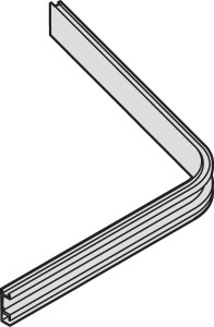 Aperto Single 75 degree Curved Track, inner, aluminum, anodized, 580 mm Aperto Single 75 degree Curved Track, inner, aluminum, anodized, 580 mm