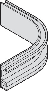 HAWA Aperto 60, 90 degree inner curve, anodized aluminum HAWA Aperto 60, 90 degree inner curve, anodized aluminum