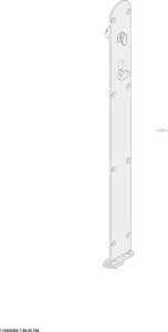 Flush Bolt, brass, nickel-plated polished, lockable, 450mm