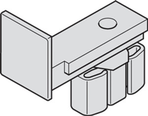 Floor Guide for glass retention profile, rattle free, aluminum, anodized Floor Guide for glass retention profile, rattle free, aluminum, anodized