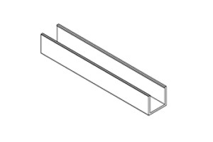 Lower Guide Channel, aluminum, dark bronze, anodized, 6.0 meters Lower Guide Channel, aluminum, dark bronze, anodized, 6.0 meters