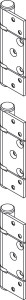Hinge Set, offset, non-mortise, stainless steel, polished Hinge Set, offset, non-mortise, stainless steel, polished