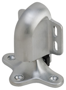 Floor Stop and Automatic Door Holder, Model SF400, 9/16" to 1 1/16", door to floor clearance, Brass, Satin Floor Stop and Automatic Door Holder, Model SF400, 9/16" to 1 1/16", door to floor clearance, Brass, Satin