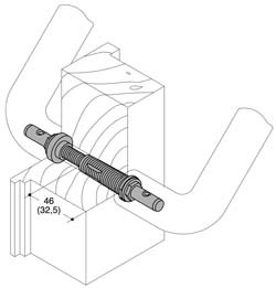 Fastener, back-to-back, 70-85mm door thickness