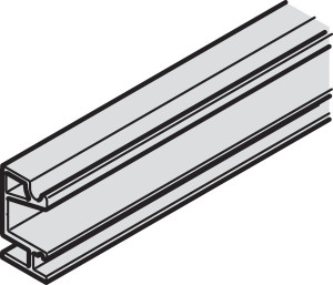 Slido Classic Mounting Rail, aluminum anodized, 2 meters x 19mm wide