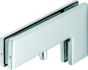 Sidelite / Transom Door Patch fitting with pivot, for 10-12.7mm thick glass, matte stainless steel cover, 218 x 106mm Sidelite / Transom Door Patch fitting with pivot, for 10-12.7mm thick glass, matte stainless steel cover, 218 x 106mm
