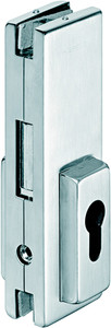 Center Door Patch Lock, for euro profile cylinder, for 10-12.7mm thick glass, matte stainless steel cover, 51 x 162mm Center Door Patch Lock, for euro profile cylinder, for 10-12.7mm thick glass, matte stainless steel cover, 51 x 162mm