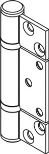 Hinge, standard, non-mortise, stainless steel, polished Hinge, standard, non-mortise, stainless steel, polished
