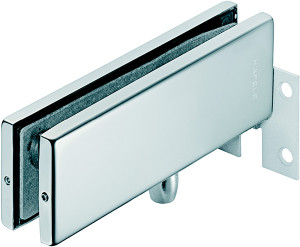 Transom Door Pivot Patch fitting with fixing plate, for 10-12.7mm thick glass, matte stainless steel cover, 162 x 51mm Transom Door Pivot Patch fitting with fixing plate, for 10-12.7mm thick glass, matte stainless steel cover, 162 x 51mm