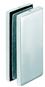 Connector Patch Fitting for 2 glass panes together, for 10-12.7mm glass, matte stainless steel cover, 51 x 105mm Connector Patch Fitting for 2 glass panes together, for 10-12.7mm glass, matte stainless steel cover, 51 x 105mm