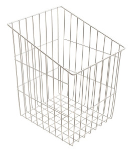 Hamper Basket, steel, white, 18 1/2" x 14 3/16" x 17 3/4", hook-on