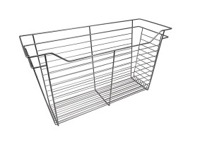 Closet Basket, steel, chrome, 12" depth x 29" width x 17" height, with zinc plated 12" slides Closet Basket, steel, chrome, 12" depth x 29" width x 17" height, with zinc plated 12" slides