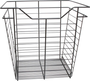 Closet Basket, steel, dark oil-rubbed bronze, 16" depth x 17" width x 17" height, with black 16" slides Closet Basket, steel, dark oil-rubbed bronze, 16" depth x 17" width x 17" height, with black 16" slides
