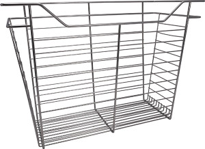 Closet Basket, steel, chrome, 12" depth x 23" width x 17" height, with zinc plated 12" slides Closet Basket, steel, chrome, 12" depth x 23" width x 17" height, with zinc plated 12" slides