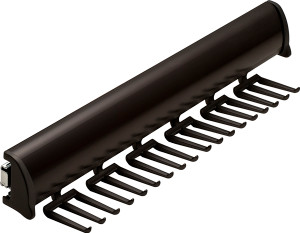 Synergy Elite Tie Rack, with full extension slide, aluminum with zinc hooks, dark Black, zinc, 13 7/8" length 807.67.503 Synergy Elite Tie Rack, with full extension slide, aluminum with zinc hooks, dark Black, zinc, 13 7/8" length 807.67.503