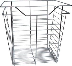 Closet Basket, steel, chrome, 16" depth x 17" width x 17" height, with zinc plated 16" slides Closet Basket, steel, chrome, 16" depth x 17" width x 17" height, with zinc plated 16" slides