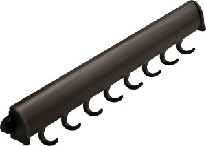 Fixed Accessory Rack, TAG Synergy Elite Collection, BLACK, 8 Hook, 19 1/4"