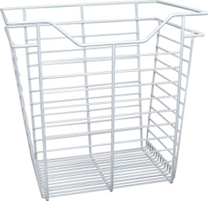 Closet Basket, steel, white, 14" depth x 17" width x 17" height, with white 14" slides Closet Basket, steel, white, 14" depth x 17" width x 17" height, with white 14" slides