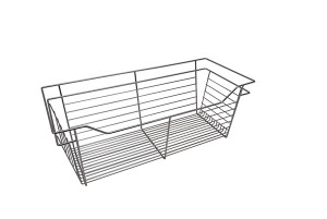 Closet Basket, steel, chrome, 14" depth x 29" width x 11" height, with zinc plated 14" slides Closet Basket, steel, chrome, 14" depth x 29" width x 11" height, with zinc plated 14" slides