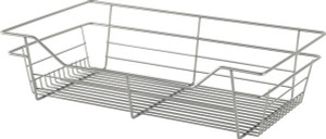 Closet Basket, steel, matt nickel, 14" depth x 23" width x 6" height, with nickel plated 14" slides Closet Basket, steel, matt nickel, 14" depth x 23" width x 6" height, with nickel plated 14" slides