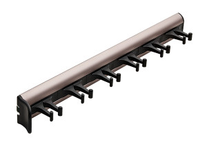 Synergy Belt Rack with Slide, aluminum, nickel-plated matt, plastic, black, 14 1/8" length Synergy Belt Rack with Slide, aluminum, nickel-plated matt, plastic, black, 14 1/8" length