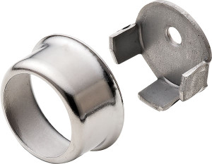 Wardrobe Tube Support, steel, nickel chrome-plated