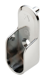 Oval Wardrobe Tube Support, zinc, chrome-plated, 15mm x 30mm With pins Oval Wardrobe Tube Support, zinc, chrome-plated, 15mm x 30mm With pins