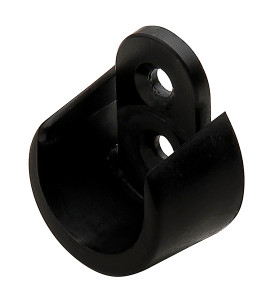 Wardrobe Tube Support, plastic, black, 19mm