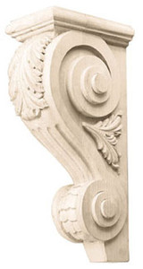 Corbel, acanthus, cherry, 4 1/8 x 14 x 7 5/8"