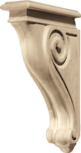 Corbel, rosette, alder, 2 7/8" x 13"